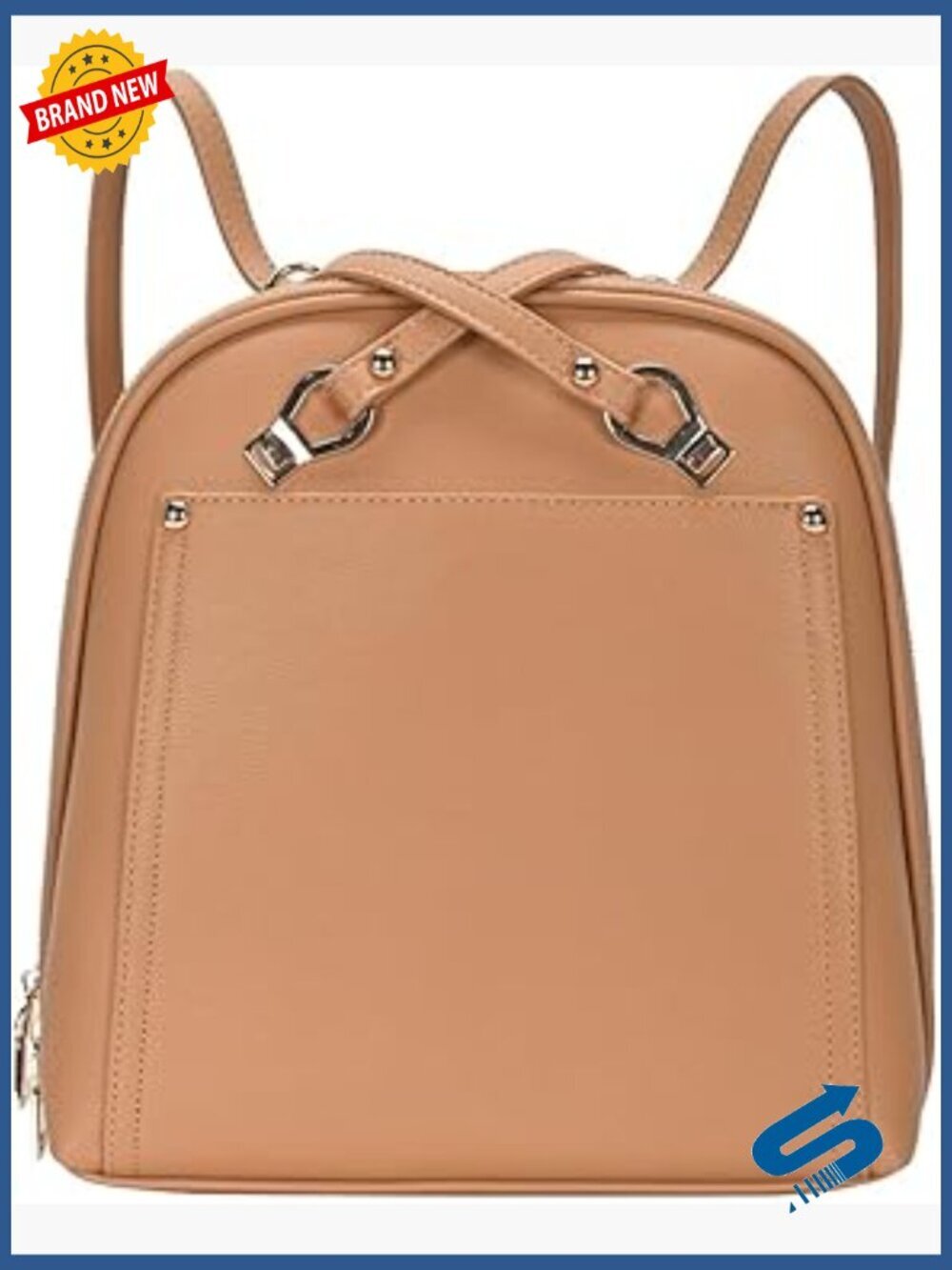 Vegan Leather Convertible Backpack Purse Women Faux Leather Shoulder Bag